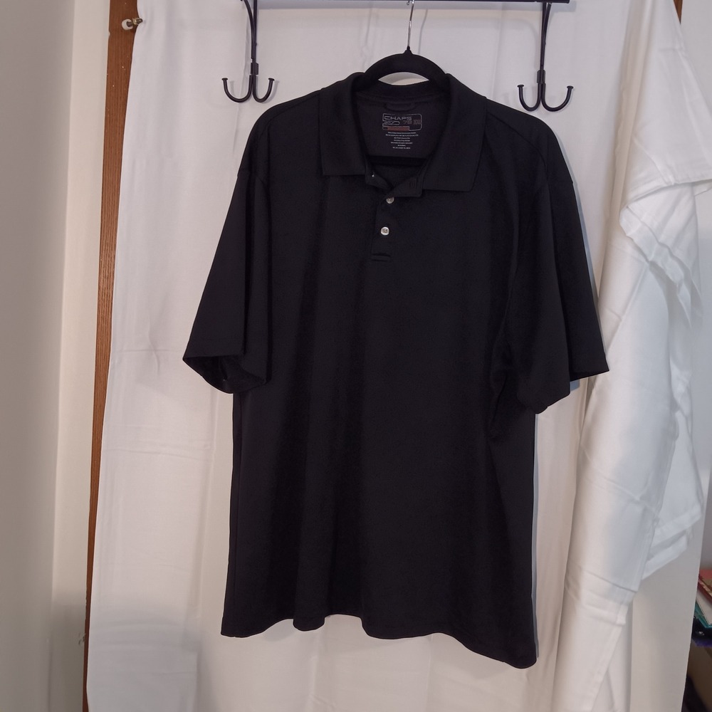 Chaps‎ Golf 78 XXL Black Polo Shirt Short Sleeve Performance Stretch Men